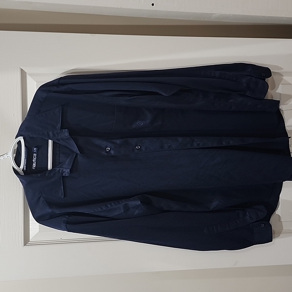 Nautica button down navy blue shirt‎ size large